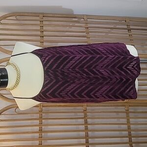 Purple chemise Chevron pattern velvet feel sheer tank top sz XL unknown brand